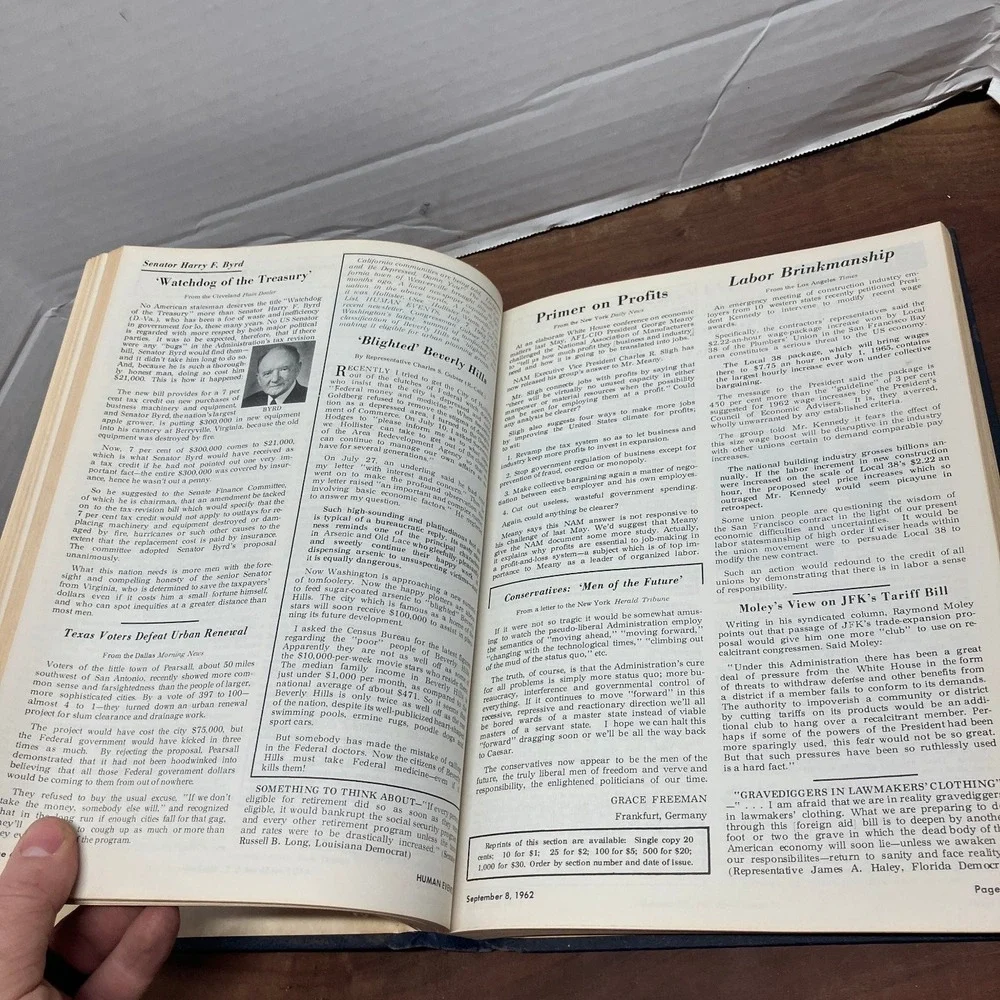 Human Events Weekly Washington Newsletter 1962 Vol XIX Political History Bound